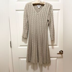 Womens Cable Knit Sweater Dress Size M J Howard
